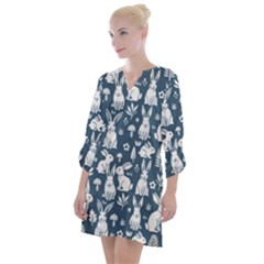 Open Neck Shift Dress 