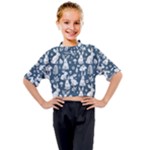 Easter bunny pattern Kids Mock Neck T-Shirt