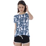 Easter bunny pattern Short Sleeve Open Back T-Shirt