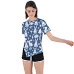 Easter bunny pattern Asymmetrical Short Sleeve Sports T-Shirt