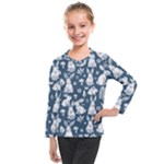 Easter bunny pattern Kids  Long Mesh T-Shirt
