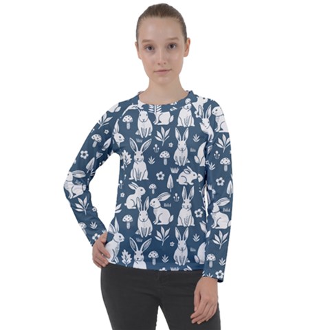 Easter bunny pattern Women s Long Sleeve Raglan T