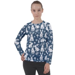 Easter bunny pattern Women s Long Sleeve Raglan T