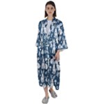 Easter bunny pattern Maxi Satin Kimono