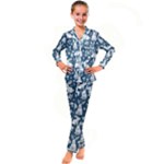 Easter bunny pattern Kids  Satin Long Sleeve Pajamas Set