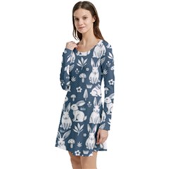 Long Sleeve Velour Skater Dress 