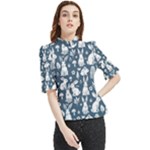 Easter bunny pattern Frill Neck Blouse