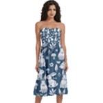 Easter bunny pattern Knee-Length Strapless Bra Top Dress