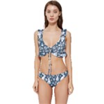 Easter bunny pattern Low Cut Ruffle Edge Bikini Set