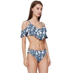 Ruffle Edge Tie Up Bikini Set	 