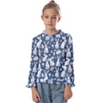 Easter bunny pattern Kids  Frill Detail T-Shirt