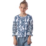 Easter bunny pattern Kids  Cuff Sleeve Top