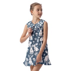 Kids  Pilgrim Collar Ruffle Hem Dress 