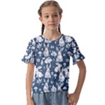 Easter bunny pattern Kids  Cuff Sleeve Scrunch Bottom T-Shirt
