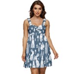 Easter bunny pattern Ruffle Strap Babydoll Chiffon Dress