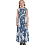Easter bunny pattern Kids  Satin Sleeveless Maxi Dress