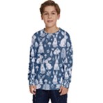 Easter bunny pattern Kids  Crewneck Sweatshirt