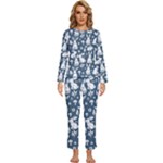 Easter bunny pattern Womens  Long Sleeve Lightweight Pajamas Set