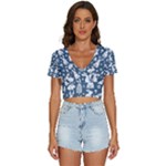Easter bunny pattern V-Neck Crop Top