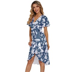 Women s Kimono Wrap Satin Dress 
