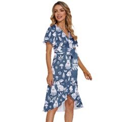 Women s Kimono Wrap Satin Dress 