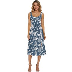 Women s Sleeveless Corset Midi Dress 