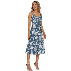 Women s Sleeveless Corset Midi Dress 