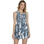 Easter bunny pattern Sleeveless High Waist Mini Dress