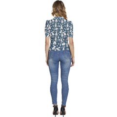 Puffed Short Sleeve Button Up Jacket 