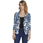 Easter bunny pattern Women s One-Button 3/4 Sleeve Short Jacket