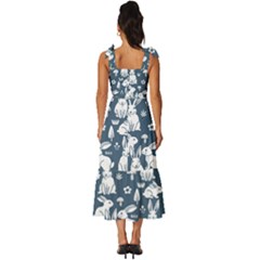 Tie-Strap Tiered Midi Chiffon Dress 