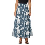 Easter bunny pattern Tiered Ruffle Maxi Skirt
