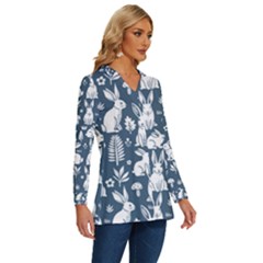 Long Sleeve Drawstring Hooded Top 
