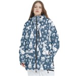 Easter bunny pattern Women s Multi Pockets Zip Ski and Snowboard Waterproof Breathable Jacket