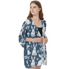 Open Front 3/4 Sleeve Batwing Chiffon Cardigan Kimono 