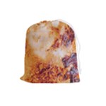 Burnt paper texture print design Drawstring Pouch (Large)