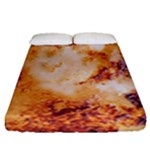Burnt paper texture print design Fitted Sheet (Queen Size)