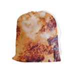Burnt paper texture print design Drawstring Pouch (XL)