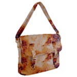 Burnt paper texture print design Buckle Messenger Bag