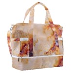 Burnt paper texture print design Sports Shoulder Bag with Shoes Compartment