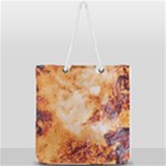 Burnt paper texture print design Full Print Rope Handle Tote (Large)