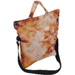Burnt paper texture print design Fold Over Handle Tote Bag