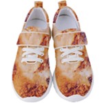 Burnt paper texture print design Women s Velcro Strap Shoes