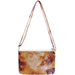Burnt paper texture print design Double Gusset Crossbody Bag