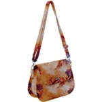 Burnt paper texture print design Saddle Handbag