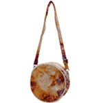 Burnt paper texture print design Crossbody Circle Bag