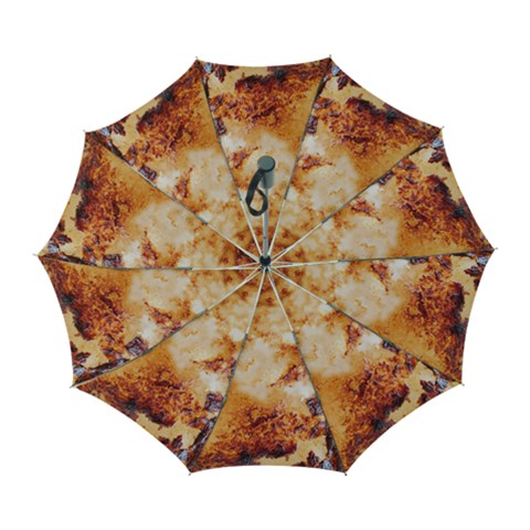 Burnt paper texture print design Automatic Folding Umbrella with Case (Large) from ArtsNow.com