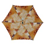 Burnt paper texture print design Automatic Folding Umbrella with Case (Small)
