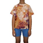 Burnt paper texture print design Kids  Short Sleeve Swimwear