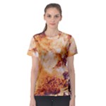 Burnt paper texture print design Women s Sport Mesh T-Shirt